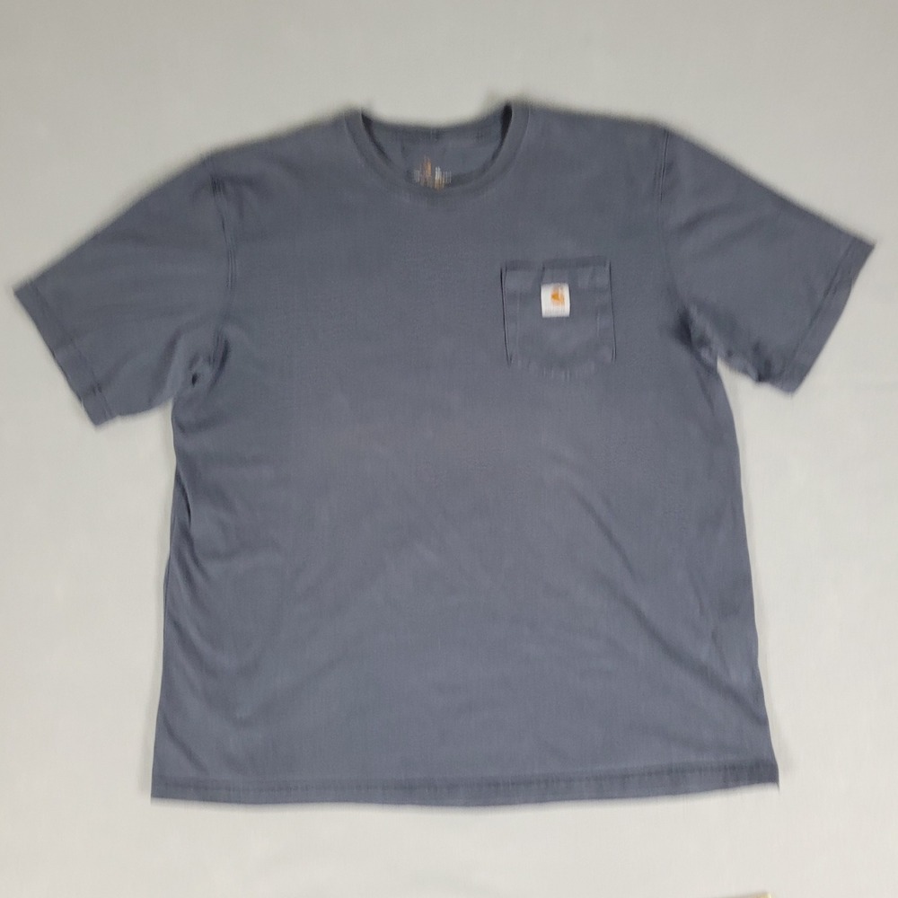 Carhartt Pocket T-Shirt Mens XL Gray Blue Workwear Relaxed Cotton K87